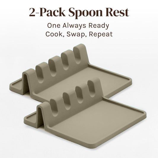 Silicone Spoon Rest for Stove Top with Drip Pack - Heat-Resistant, BPA-Free Utensil Rest & Spoon Holder for Kitchen Counter - Grill Utensil Holder for Spatulas