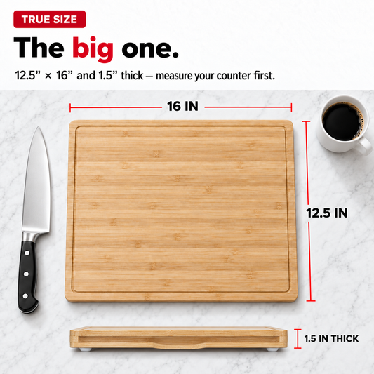 Bamboo Cutting Board Set with 6 Mats, Wood Cutting Boards for Kitchen