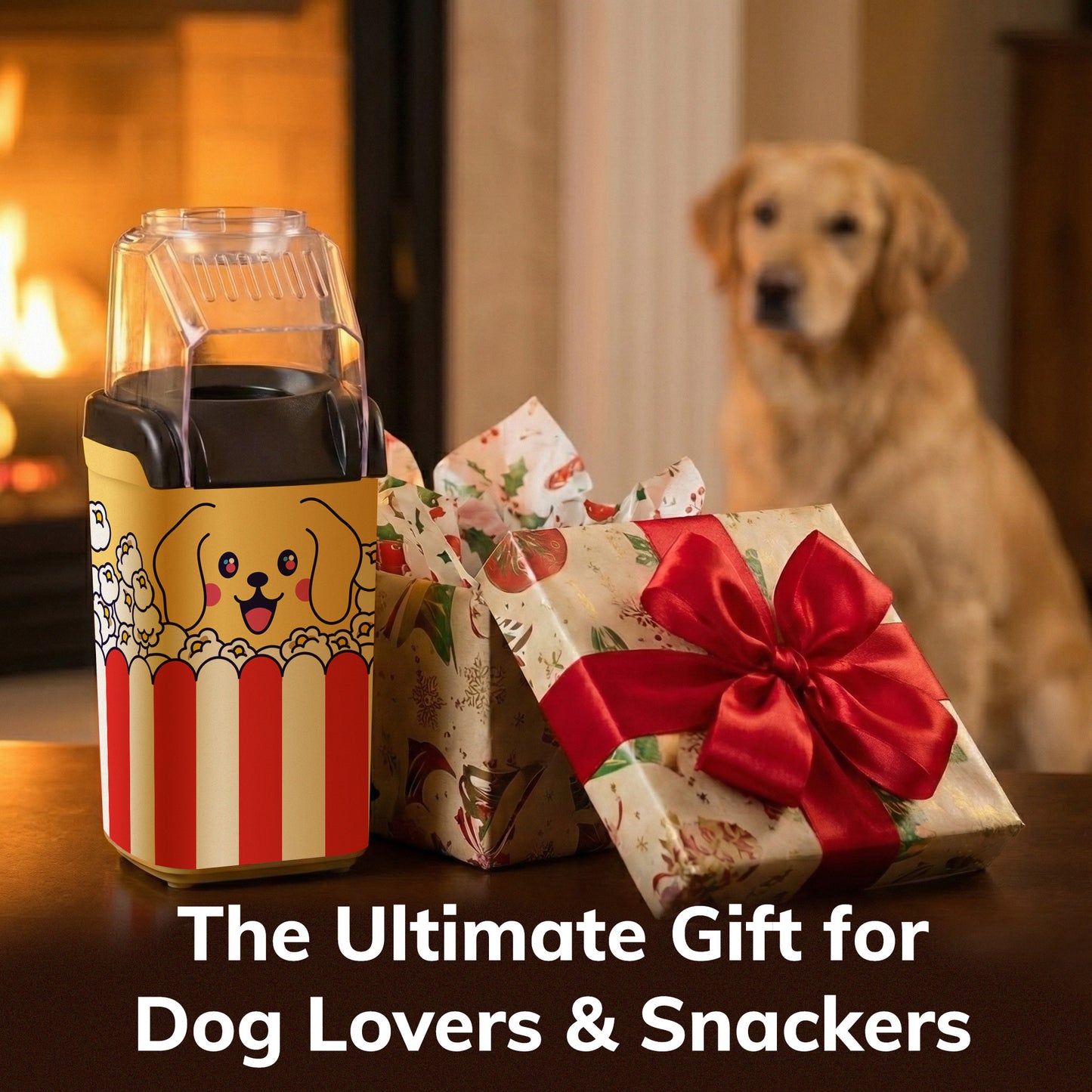 Cooler Concepts "Pupcorn" Popcorn Machine & Air Popper – 1200W Hot Air Popper with Butter Melting Tray – Mini Electric Maker - Gift for Dog Lovers, Home, Kids Movie Night - Healthy Oil Free Snacks