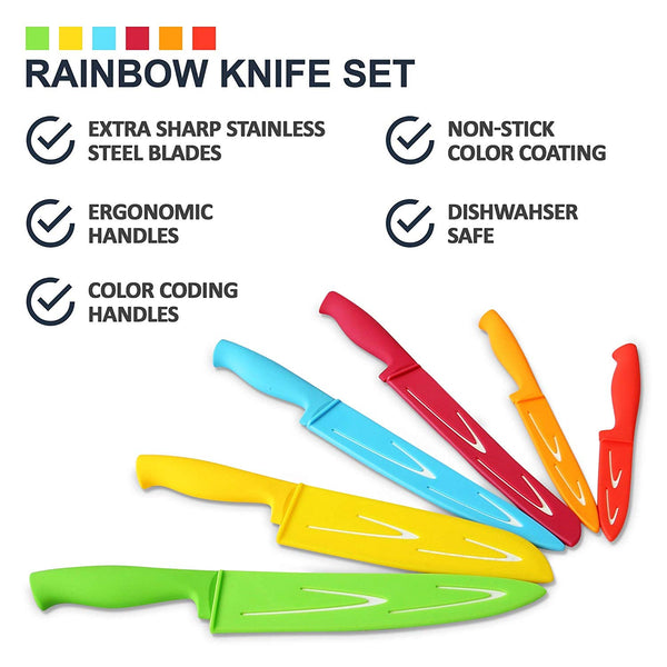 Chef's Choice Colorful Professional 12 Piece Knife Set By Cooler