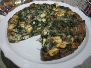 Crustless Power Quiche with Mushrooms, Feta and PUH-LENTY of Spinach