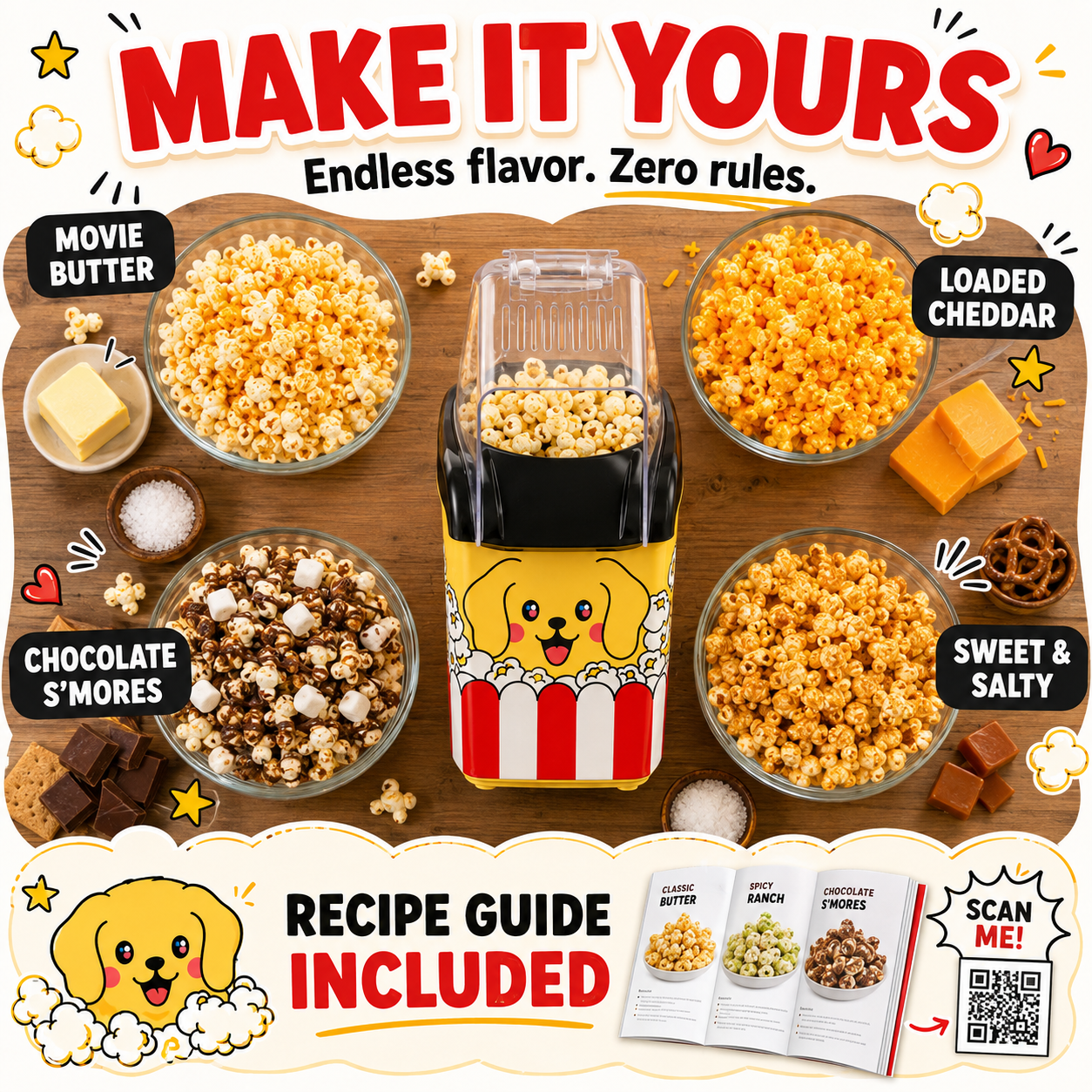Pupcorn popcorn maker - product graphic 2
