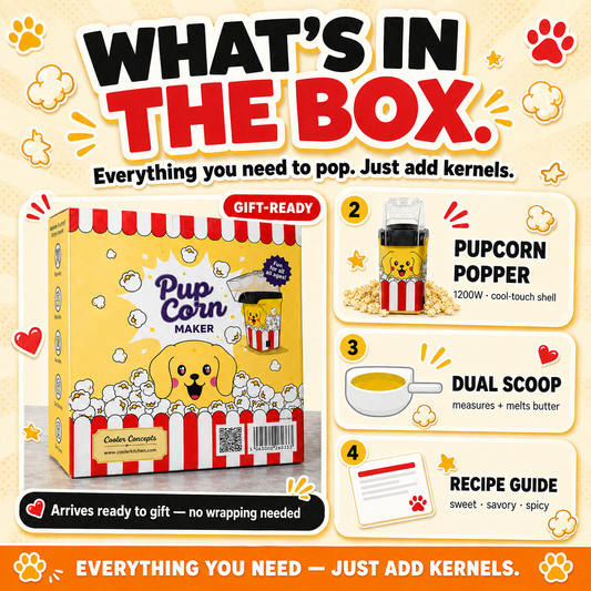 Pupcorn Popcorn Machine – Cute Puppy Air Popper Popcorn Maker, Oil-Free