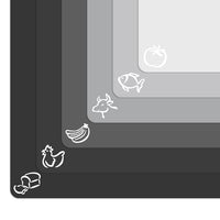 Plastic Cutting Board Mats with Food Icons & EZ-Grip Waffle Back, (Set of 6)