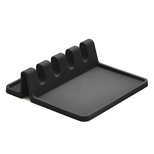 Silicone Spoon Rest for Stove Top with Drip Pad (Two Pack) - Heat-Resistant, BPA-Free Utensil Rest & Spoon Holder for Kitchen Counter - Grill Utensil
