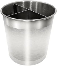 Extra Large Rotating Utensil Holder Caddy with Sturdy No-Tip Weighted Base, Removable Divider, and Gripped Insert: Metal | Rust Proof