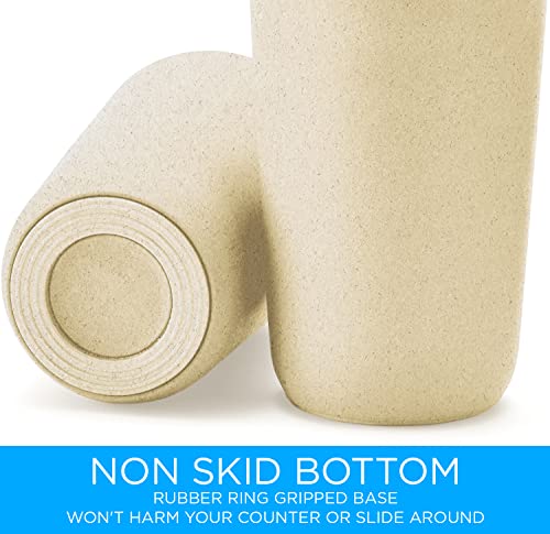 Cooler Kitchen Modern Slim Bamboo Utensil Holder Caddy | Rust Proof and Dishwasher Safe