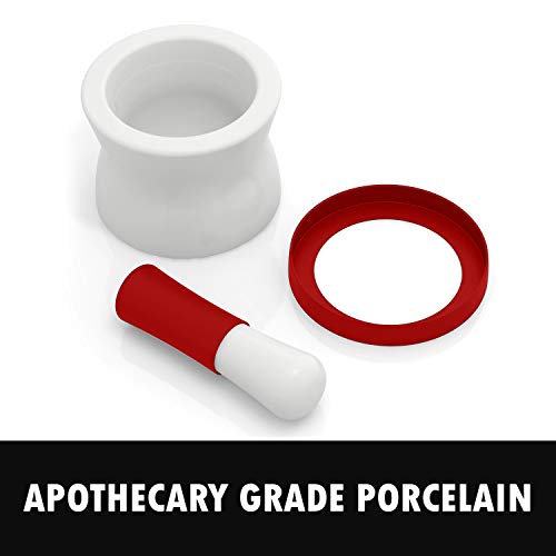 EZ-Grip Silicone & Porcelain Mortar and Pestle With Non-Slip Detachable Silicone Base - NEW DESIGN - Dishwasher Safe by Cooler Kitchen