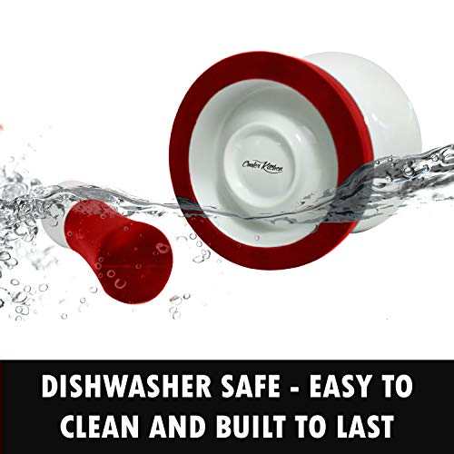 EZ-Grip Silicone & Porcelain Mortar and Pestle With Non-Slip Detachable Silicone Base - NEW DESIGN - Dishwasher Safe by Cooler Kitchen