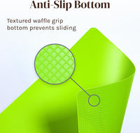 Easy-to-Clean Bamboo Wood Cutting Board with set of 6 Color-Coded Flexible Cutting Mats with Food Icons