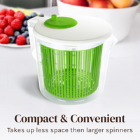 Single Serve Small Salad Spinner - Mini Prep Lettuce Spinner and Dryer With Measuring Cup - Collander with Fruit and Vegetable Washing Basket Bowl