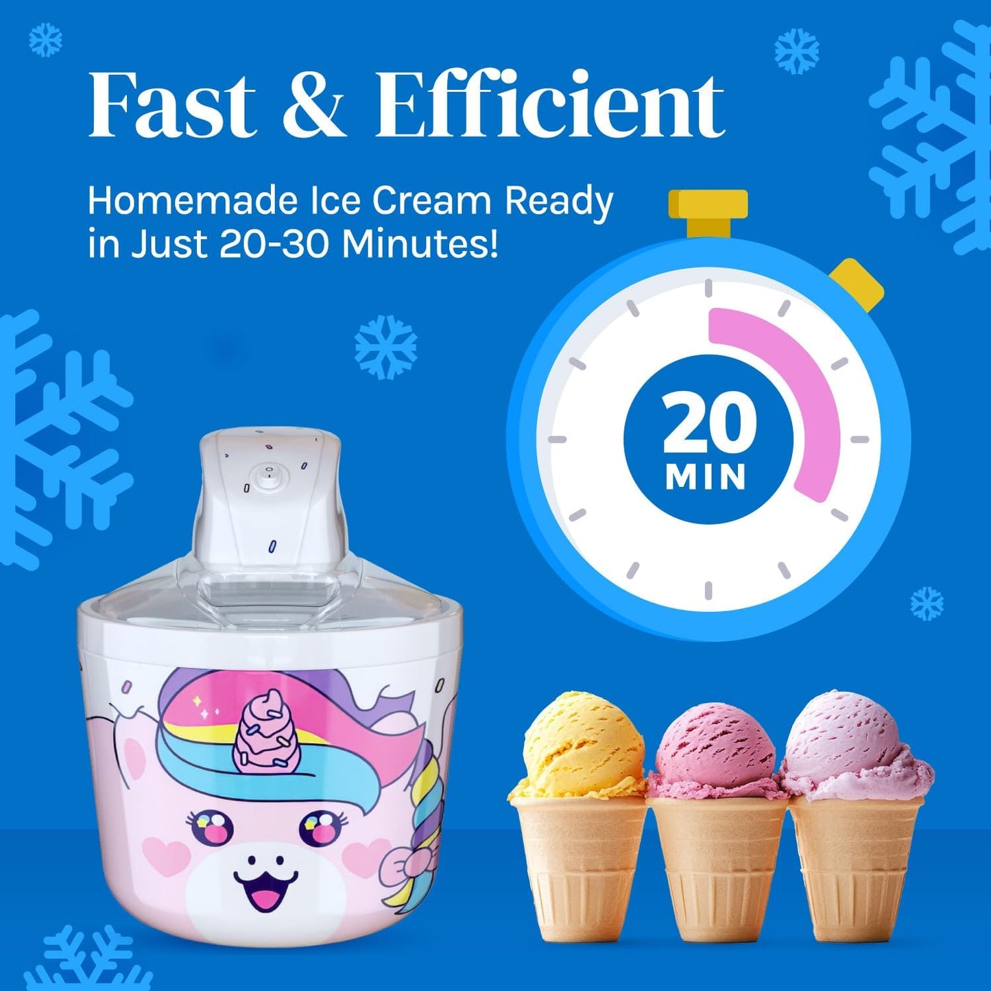 Ice Cream Maker Machine for Kids - 1.2 Quart Electric Ice Cream Makers