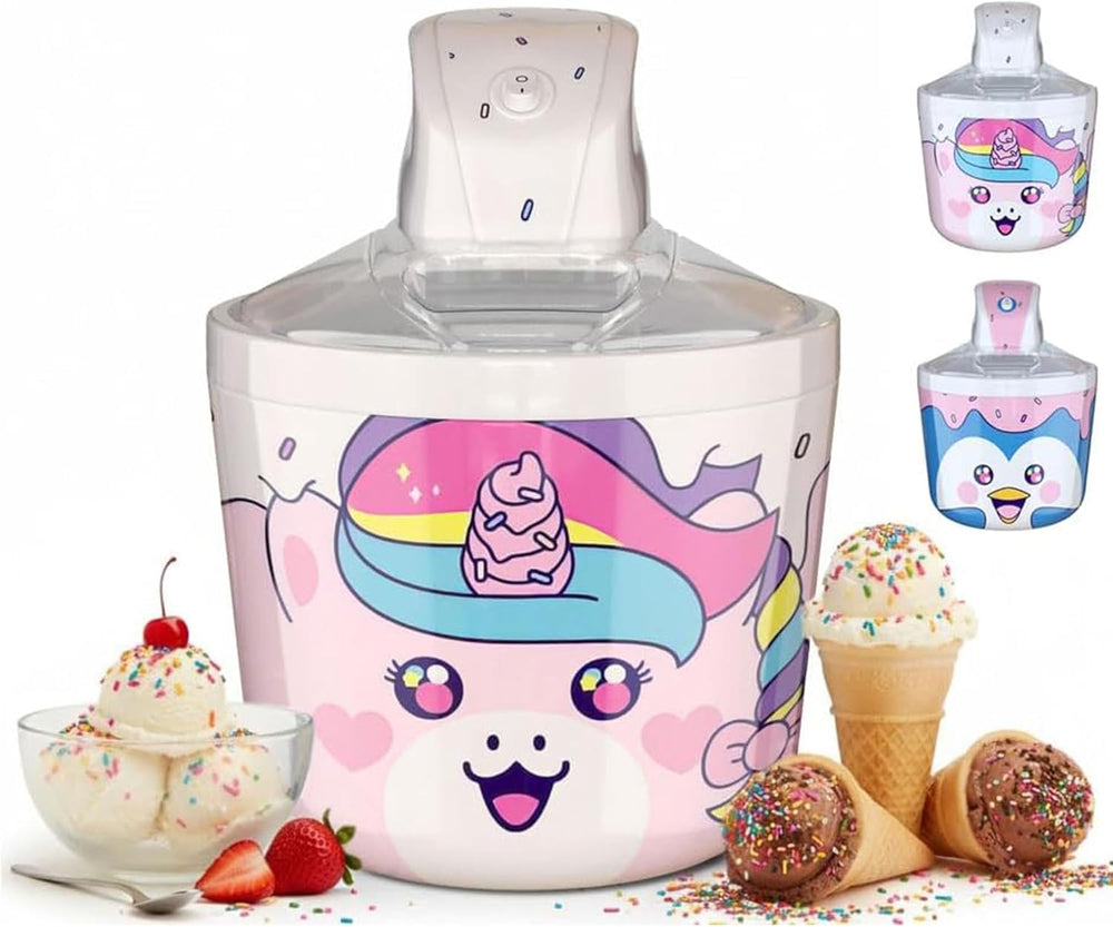 Ice Cream Maker Machine for Kids -1.2 Quart Electric Ice Cream Makers, Best Countertop Machine for Homemade Ice Cream, soft serve, Sorbet, Gelato