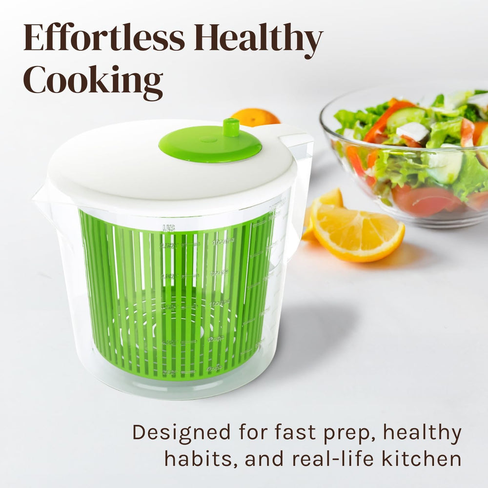 Single Serve Small Salad Spinner - Mini Prep Lettuce Spinner and Dryer With Measuring Cup - Collander with Fruit and Vegetable Washing Basket Bowl