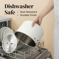 Cooler Concepts Pasta Pot with Strainer Lid - 5.5 Quart Large Spaghetti Pot - Twist & Lock for Easy Drain & No Colander Or Strainer Basket Insert Needed - Dishwasher Safe Pots