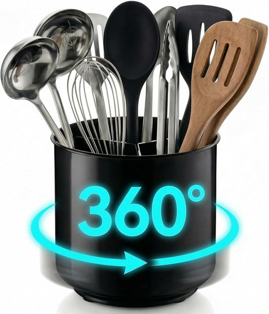 Rotating Utensil Holder — Plastic - Steel