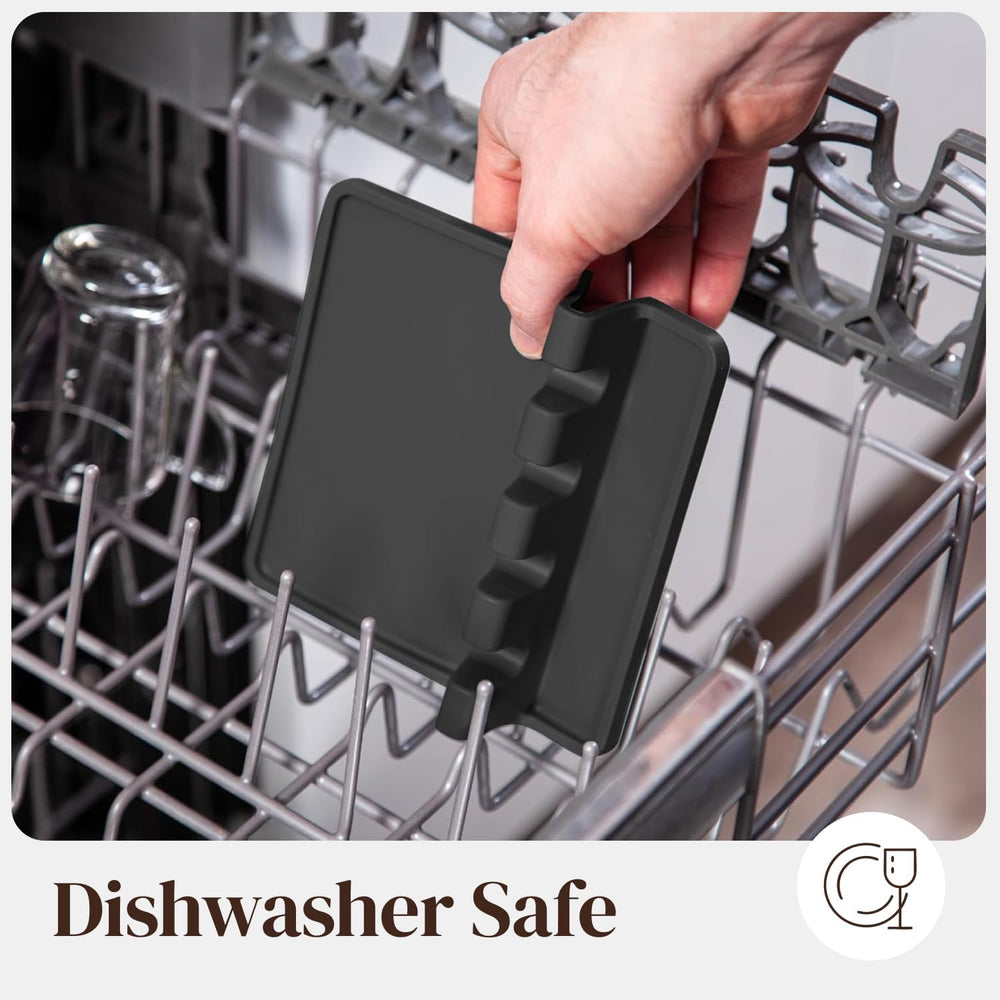 Silicone Spoon Rest for Stove Top with Drip Pad - Heat-Resistant, BPA-Free Utensil Rest & Spoon Holder for Kitchen Counter - Grill Utensil Holder