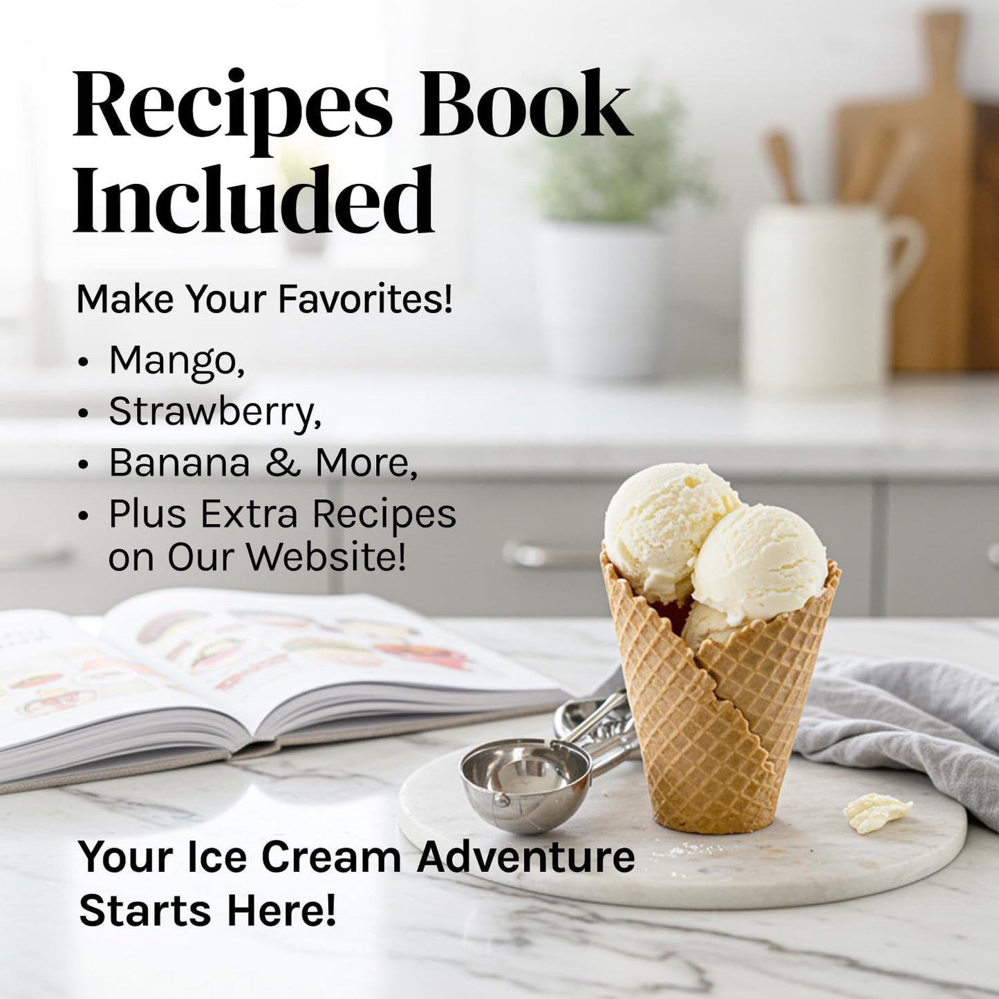 Ice Cream Maker Machine for Kids - 1.2 Quart Electric Ice Cream Makers