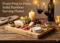 Easy-to-Clean Bamboo Wood Cutting Board with set of 6 Color-Coded Flexible Cutting Mats with Food Icons