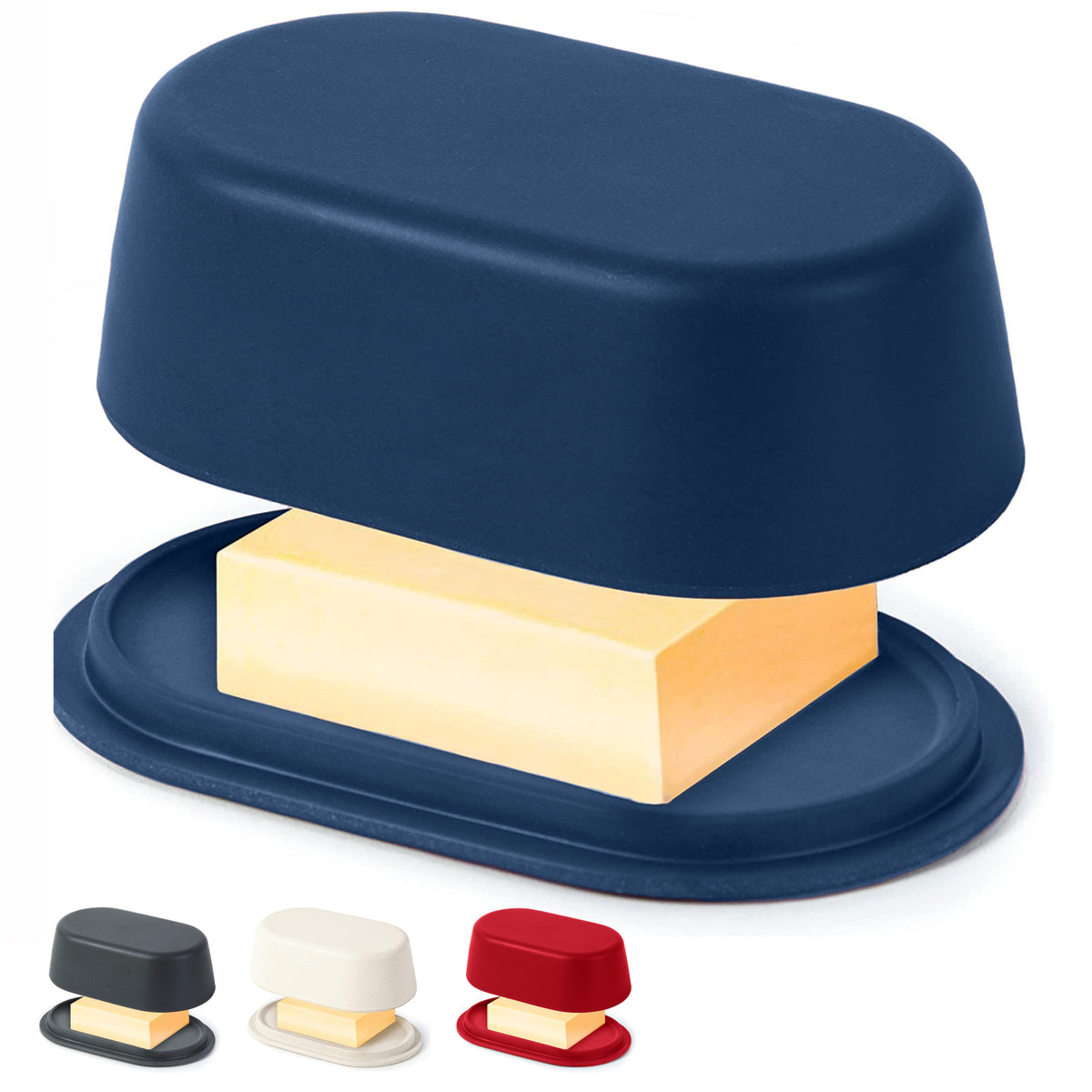 Modern Bamboo Butter Dish with Lid  - Dishwasher Safe - Perfectly Sized For Large European Style Butters