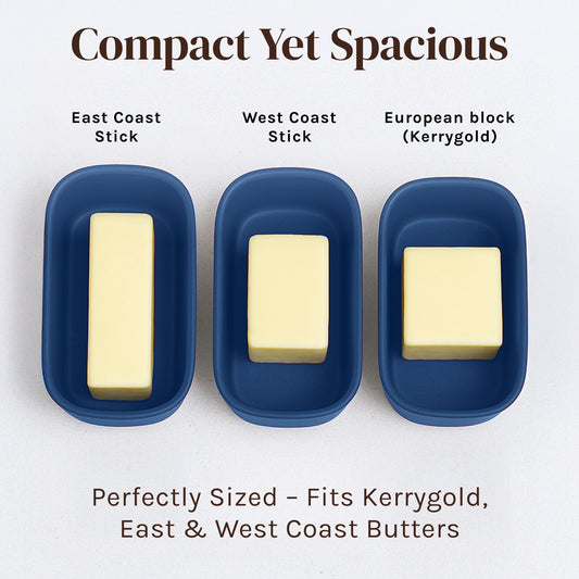 Modern Bamboo Butter Dish with Lid  - Dishwasher Safe - Perfectly Sized For Large European Style Butters