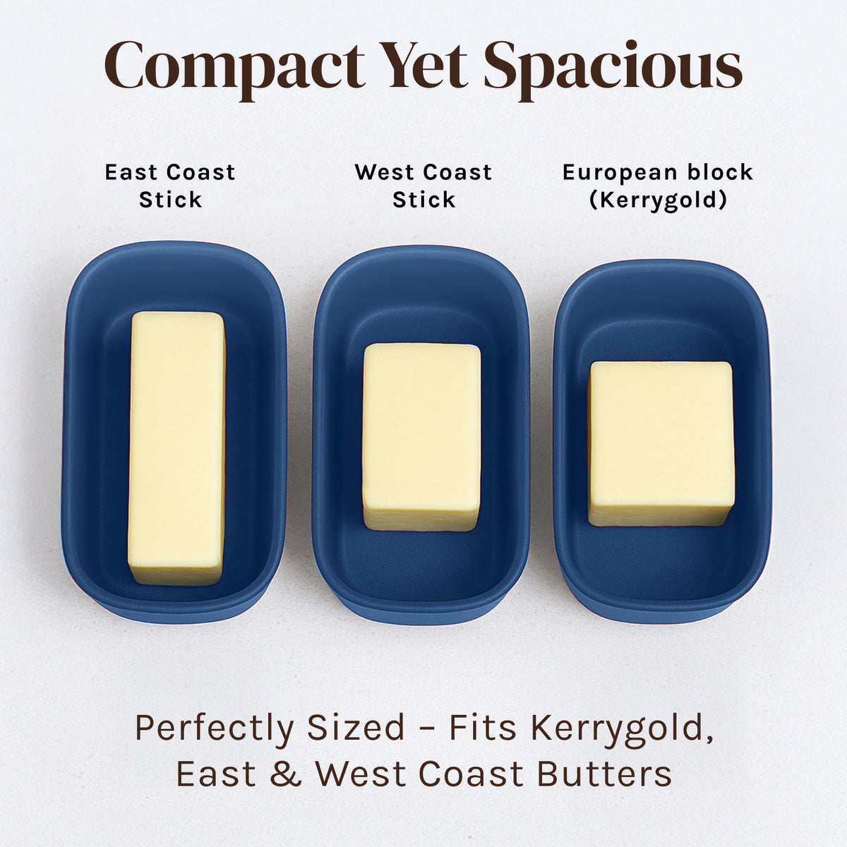 Modern Bamboo Butter Dish with Lid  - Dishwasher Safe - Perfectly Sized For Large European Style Butters