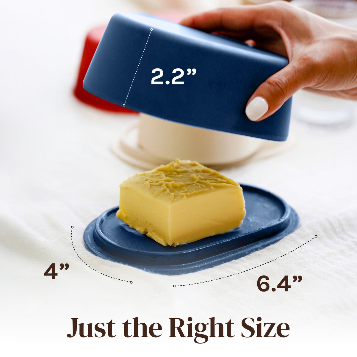 Modern Bamboo Butter Dish with Lid  - Dishwasher Safe - Perfectly Sized For Large European Style Butters