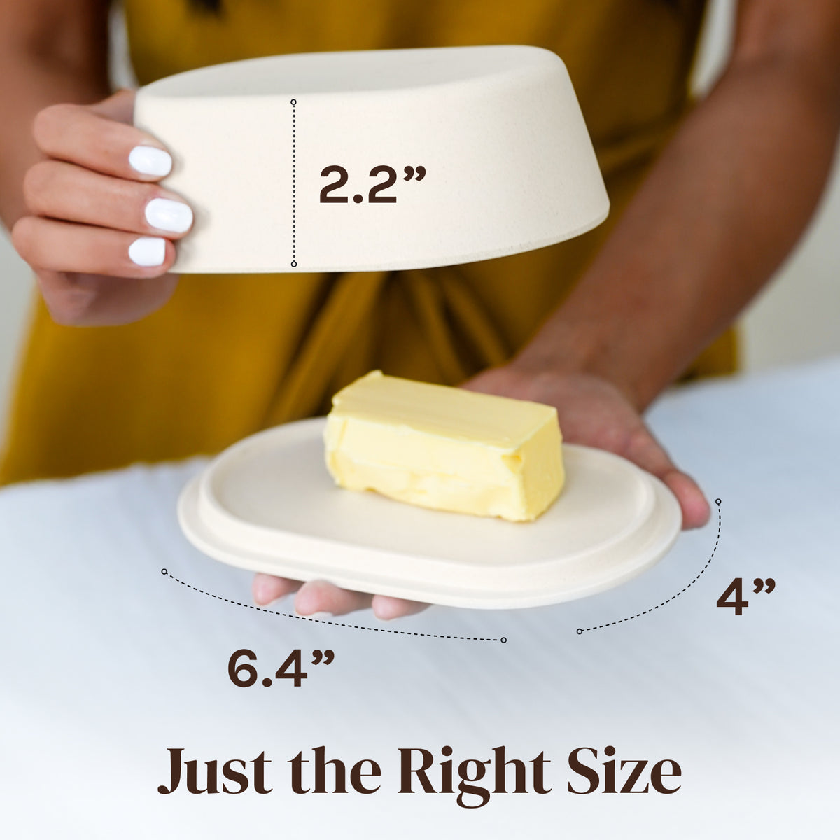 Modern Bamboo Butter Dish with Lid - Dishwasher Safe - Perfectly Sized For Large European Style Butters