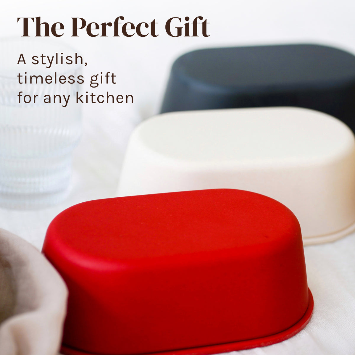 Modern Bamboo Butter Dish with Lid - Dishwasher Safe - Perfectly Sized For Large European Style Butters