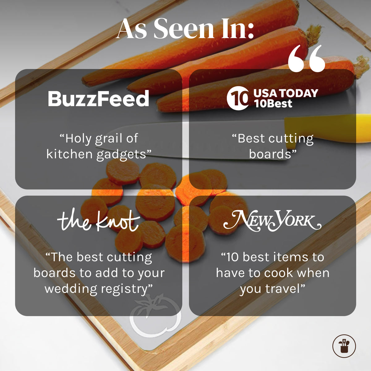 Extra Thick Flexible Plastic Cutting Board Mats With Food Icons & "EZ-Grip" Waffle Back, (Set of 4)…