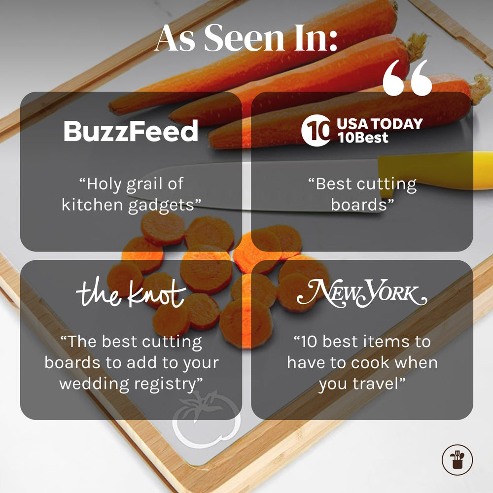 Extra Thick Flexible Plastic Cutting Board Mats With Food Icons & "EZ-Grip" Waffle Back, (Set of 4)…