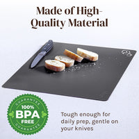 Plastic Cutting Board Mats with Food Icons & EZ-Grip Waffle Back, (Set of 6)