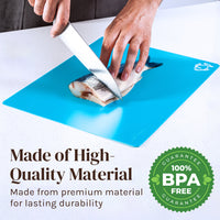 Extra Thick Flexible Plastic Cutting Board Mats With Food Icons &"EZ-Grip" Waffle Back, (Set of 4) - Textured Waffle Grip Bottom Prevents Slipping On