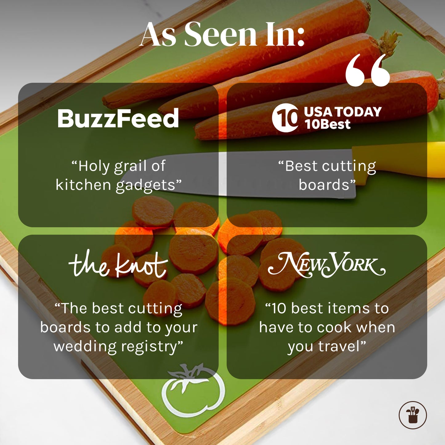 Extra Thick Flexible Plastic Cutting Board Mats with Food Icons & EZ-Grip Waffle Back,Dishwasher Safe