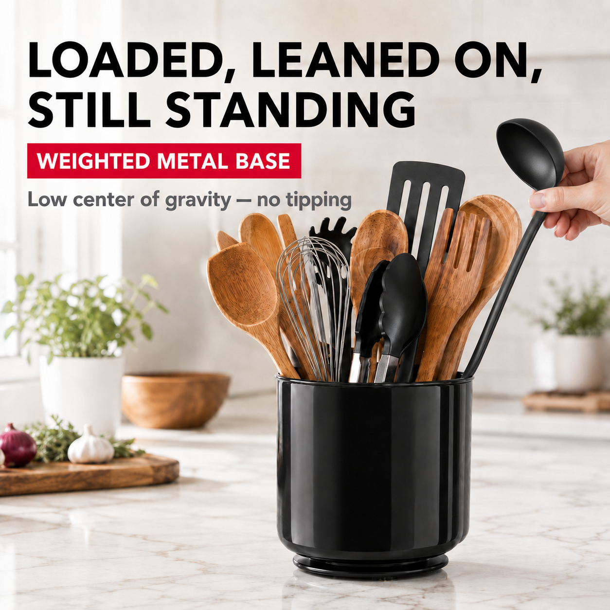 Rotating Utensil Holder — Plastic - Steel