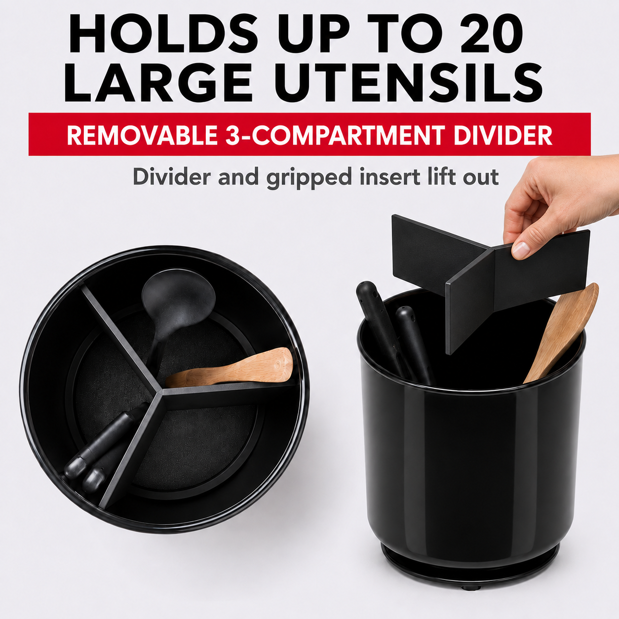 Rotating Utensil Holder — Plastic - Steel