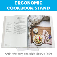 Cook Book Holder - Acrylic Cookbook Tablet & Cutting Board Stand – Versatile Kitchen Recipe Cookbook Stand - Book Holders for Reading Hands Free