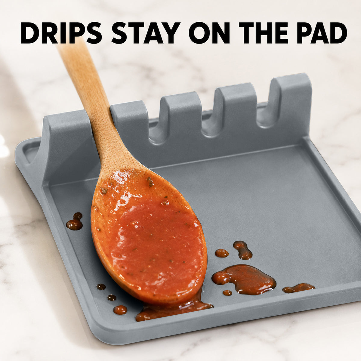 2 Pack Silicone Spoon Rest for Stove Top Kitchen Spoon Holder Set