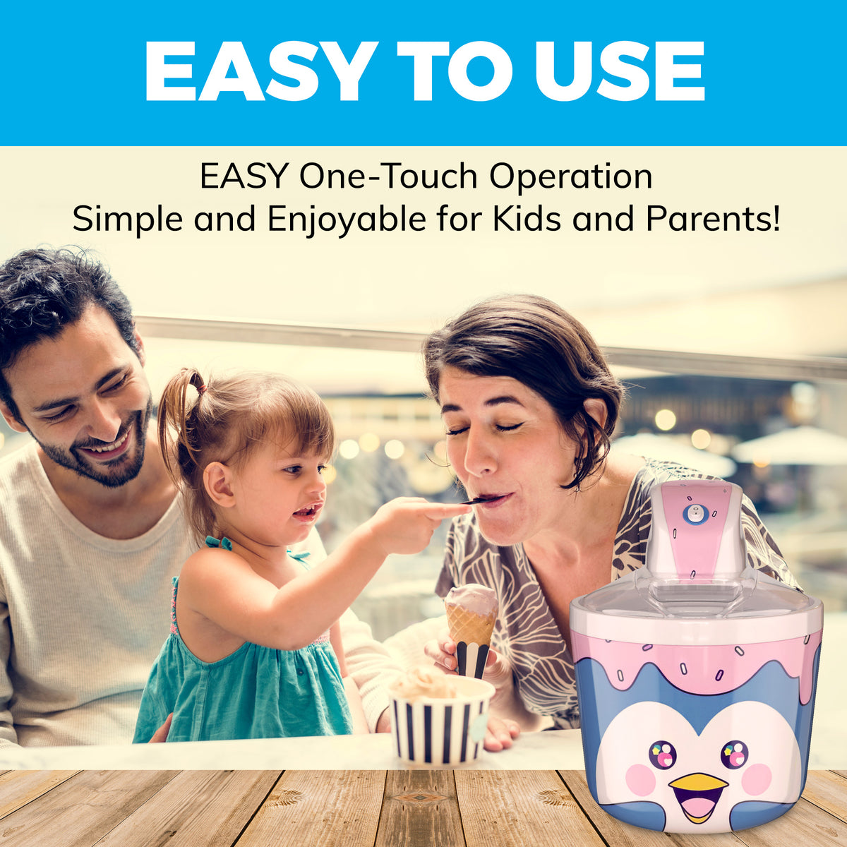 Ice Cream Maker Machine for Kids – 1.2 Quart Electric Ice Cream Makers