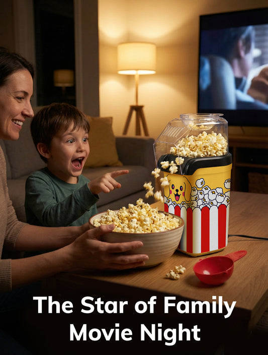 Cooler Concepts "Pupcorn" Popcorn Machine & Air Popper – 1200W Hot Air Popper with Butter Melting Tray – Mini Electric Maker - Gift for Dog Lovers, Home, Kids Movie Night - Healthy Oil Free Snacks
