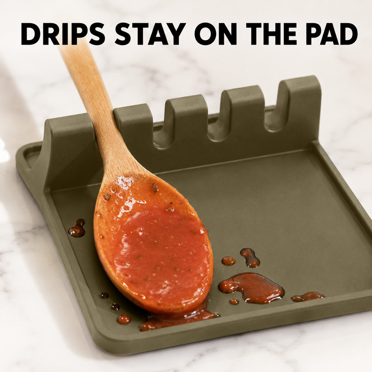 Silicone Spoon Rest with Drip Pad