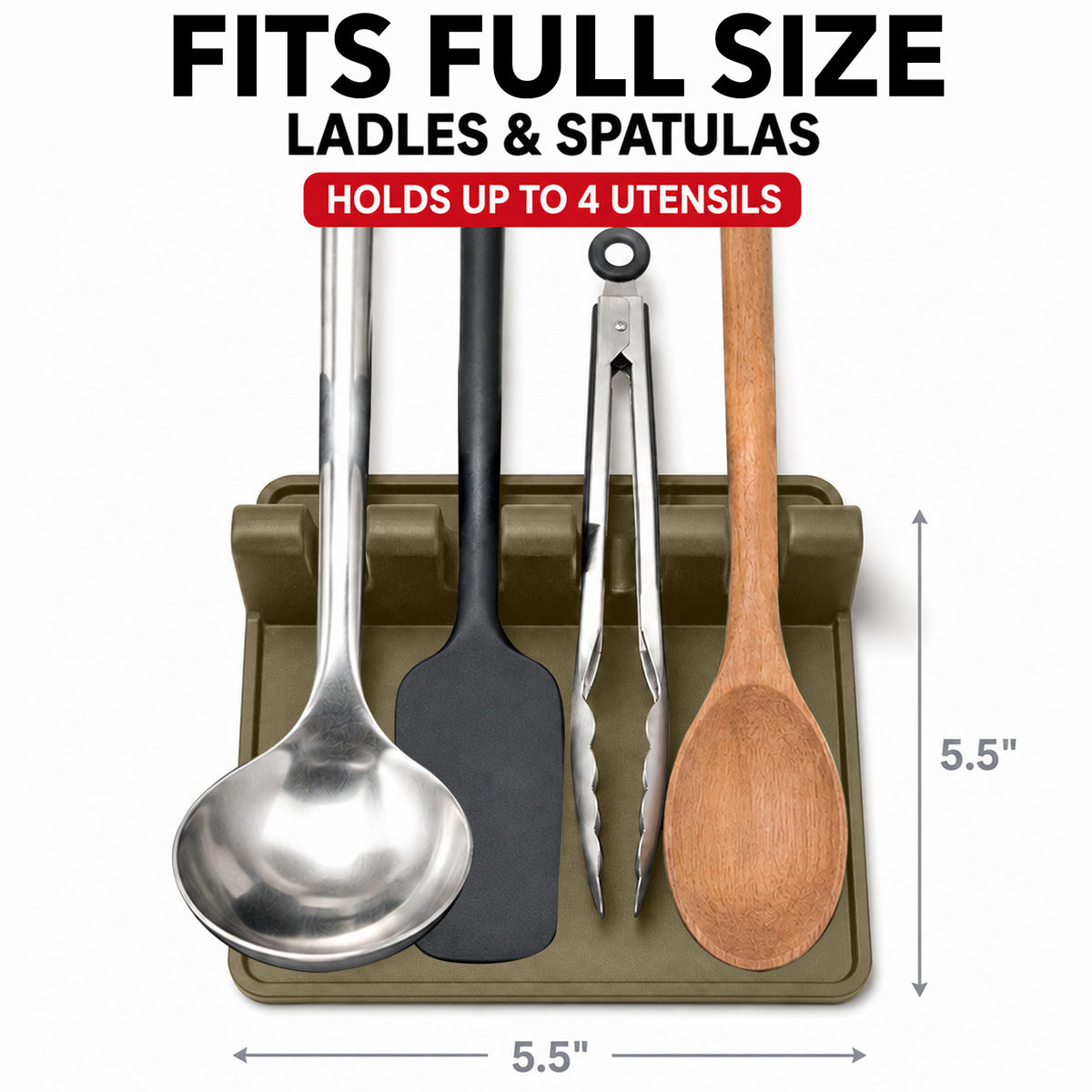 Silicone Spoon Rest with Drip Pad
