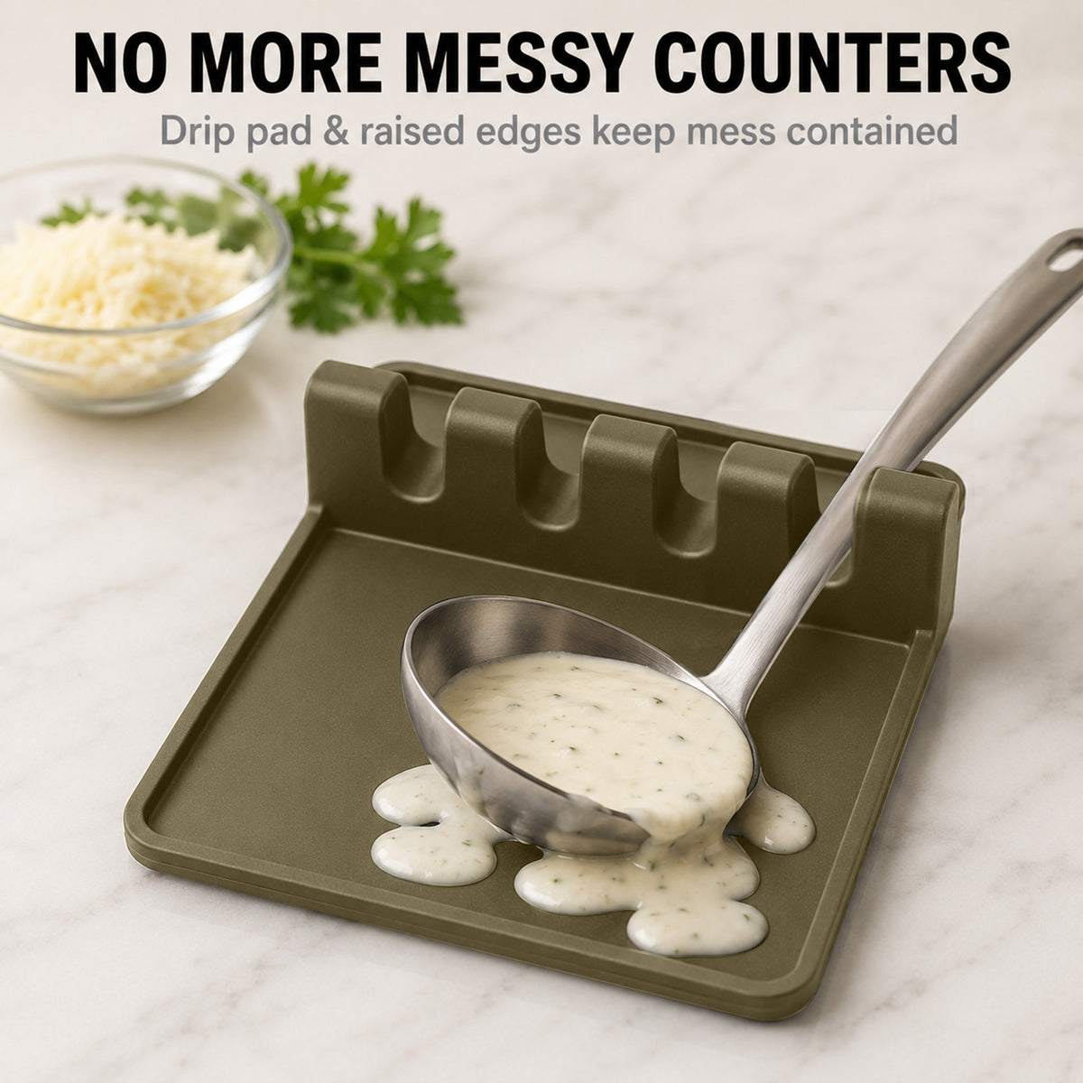 Silicone Spoon Rest with Drip Pad