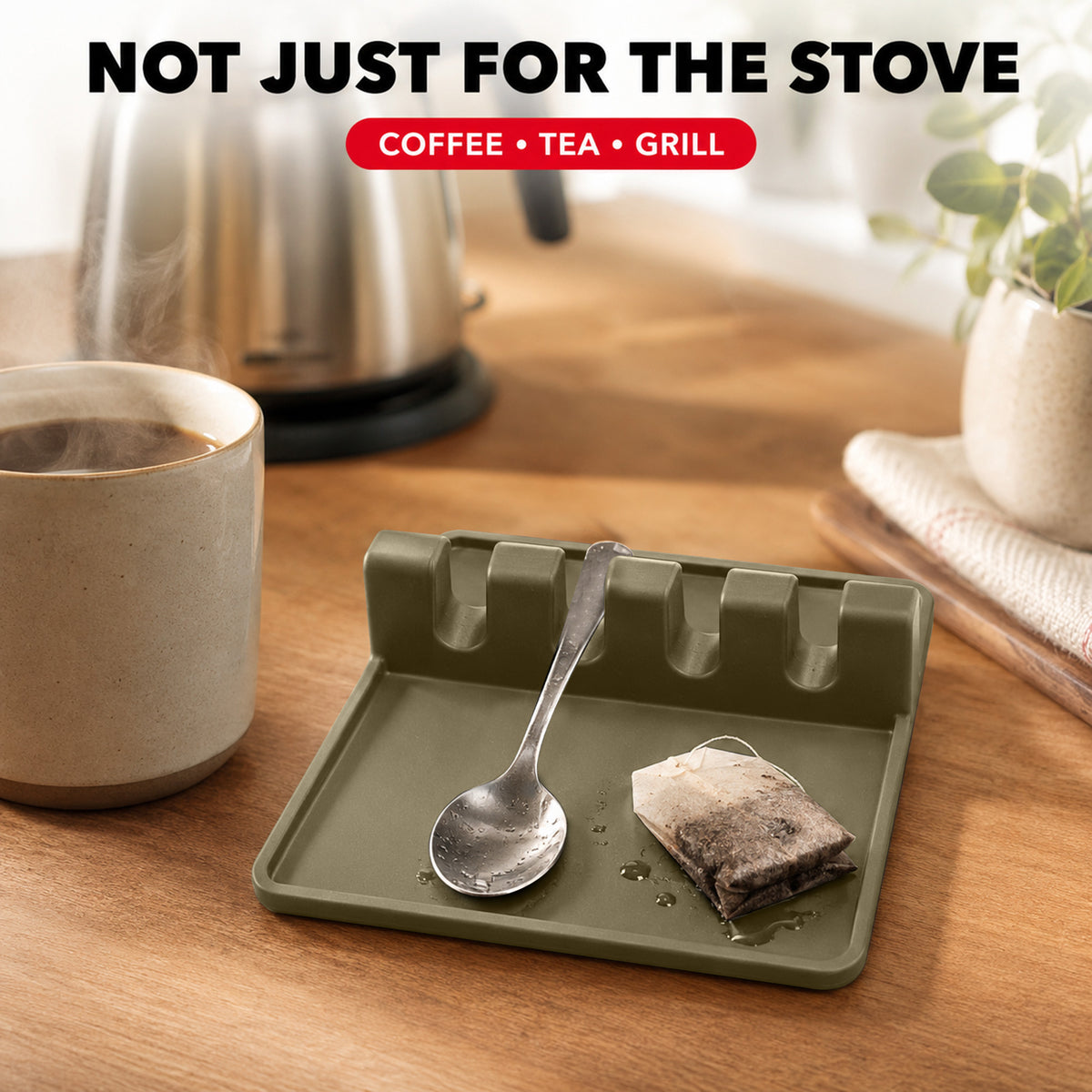 Silicone Spoon Rest with Drip Pad