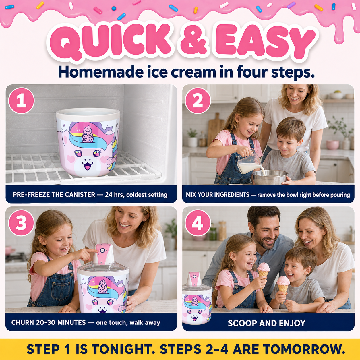 Unicorn ice cream maker for kids - gallery view 1