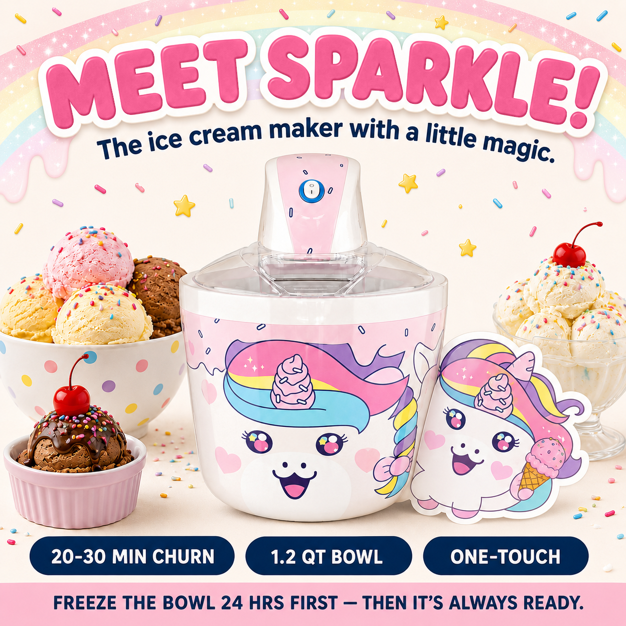 Unicorn ice cream maker for kids - gallery view 2