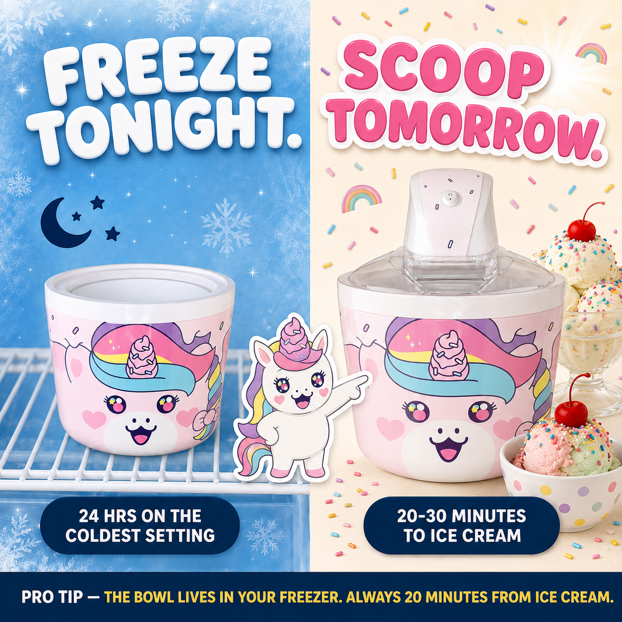 Unicorn ice cream maker for kids - gallery view 3