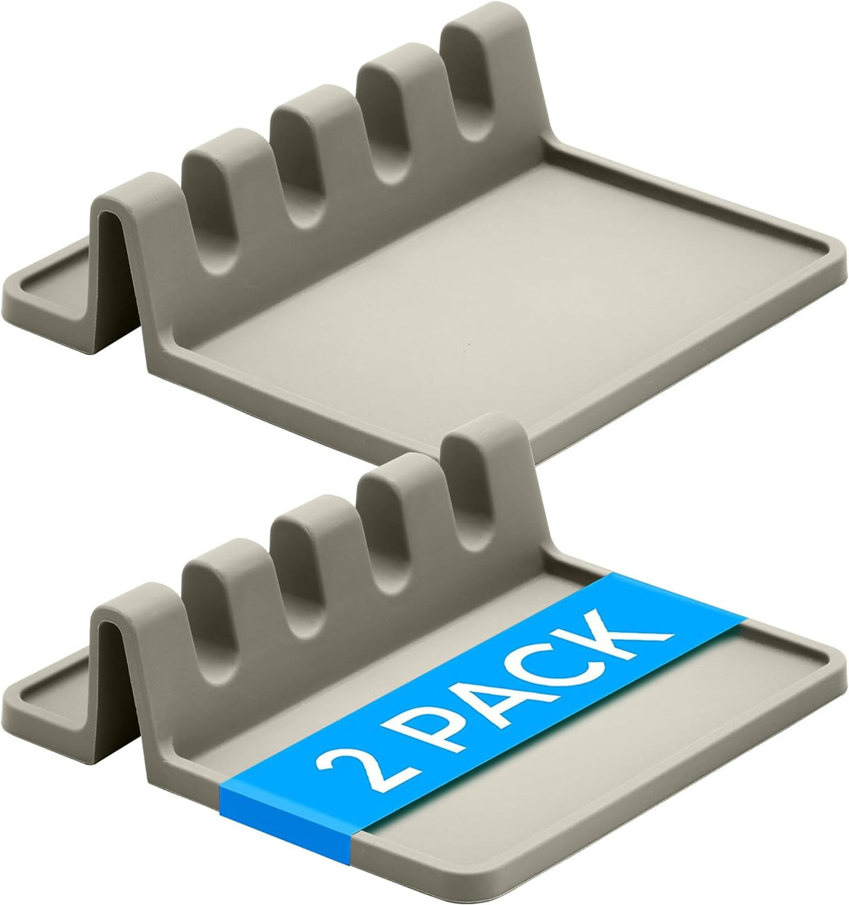 Silicone Spoon Rest for Stove Top with Drip Pad - Heat-Resistant, BPA-Free Utensil Rest & Spoon Holder for Kitchen Counter - Grill Utensil Holder