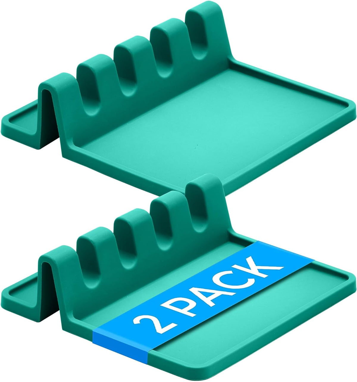 Silicone Spoon Rest for Stove Top with Drip Pad - Heat-Resistant, BPA-Free Utensil Rest & Spoon Holder for Kitchen Counter - Grill Utensil Holder