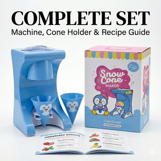 Cooler Concepts Electric Snow Cone Machine for Kids & Home - Penguin Countertop Best Shaved Ice Machine Maker - Uses Regular Cubes  or Crushed Ice for Instant Healthy Treats & Slushies